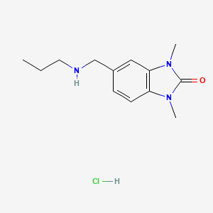 molecular formula C13H20ClN3O B4227606 1,3-dimethyl-5-[(propylamino)methyl]-1,3-dihydro-2H-benzimidazol-2-one hydrochloride 