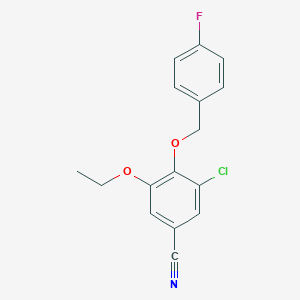 molecular formula C16H13ClFNO2 B4227609 3-chloro-5-ethoxy-4-[(4-fluorobenzyl)oxy]benzonitrile 