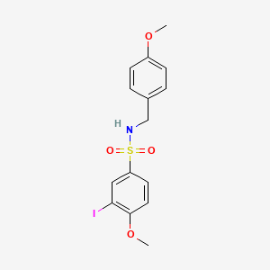 molecular formula C15H16INO4S B4227615 3-iodo-4-methoxy-N-(4-methoxybenzyl)benzenesulfonamide 