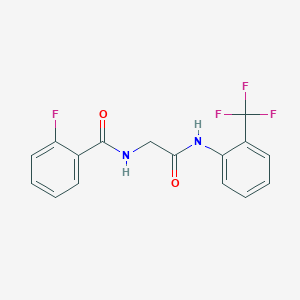 molecular formula C16H12F4N2O2 B4227628 2-fluoro-N-(2-oxo-2-{[2-(trifluoromethyl)phenyl]amino}ethyl)benzamide 