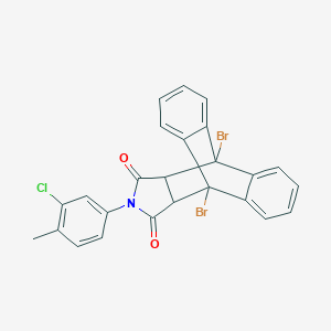 molecular formula C25H16Br2ClNO2 B422765 1,8-Dibromo-17-(3-chloro-4-methylphenyl)-17-azapentacyclo[6.6.5.0~2,7~.0~9,14~.0~15,19~]nonadeca-2,4,6,9,11,13-hexaene-16,18-dione 