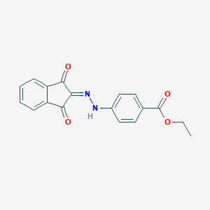molecular formula C18H14N2O4 B422766 ethyl 4-[2-(1,3-dioxo-1,3-dihydro-2H-inden-2-ylidene)hydrazino]benzoate 