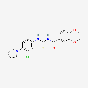 N-({[3-chloro-4-(1-pyrrolidinyl)phenyl]amino}carbonothioyl)-2,3-dihydro-1,4-benzodioxine-6-carboxamide