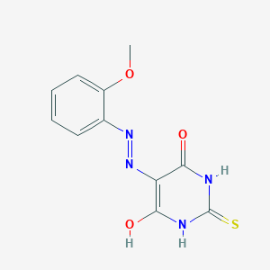 molecular formula C11H10N4O3S B422769 5-[(2-Methoxyphenyl)hydrazinylidene]-2-sulfanylidene-1,3-diazinane-4,6-dione 