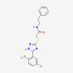 2-{[5-(5-bromo-2-hydroxyphenyl)-4H-1,2,4-triazol-3-yl]thio}-N-(2-phenylethyl)acetamide