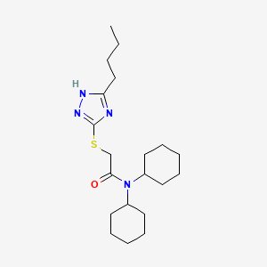 molecular formula C20H34N4OS B4227708 2-[(5-butyl-4H-1,2,4-triazol-3-yl)thio]-N,N-dicyclohexylacetamide 