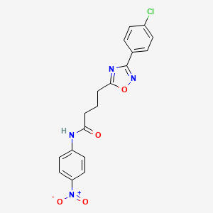 molecular formula C18H15ClN4O4 B4227717 4-[3-(4-chlorophenyl)-1,2,4-oxadiazol-5-yl]-N-(4-nitrophenyl)butanamide 