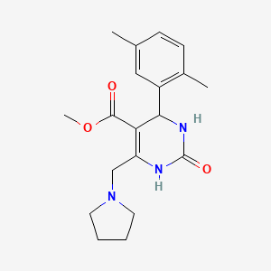 methyl 4-(2,5-dimethylphenyl)-2-oxo-6-(1-pyrrolidinylmethyl)-1,2,3,4-tetrahydro-5-pyrimidinecarboxylate