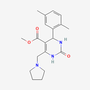 molecular formula C19H25N3O3 B4227726 methyl 4-(2,5-dimethylphenyl)-2-oxo-6-(1-pyrrolidinylmethyl)-1,2,3,4-tetrahydro-5-pyrimidinecarboxylate 