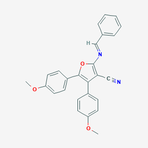 molecular formula C26H20N2O3 B422775 2-(Benzylideneamino)-4,5-bis(4-methoxyphenyl)-3-furonitrile 