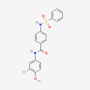 N-(3-chloro-4-methoxyphenyl)-4-[(phenylsulfonyl)amino]benzamide