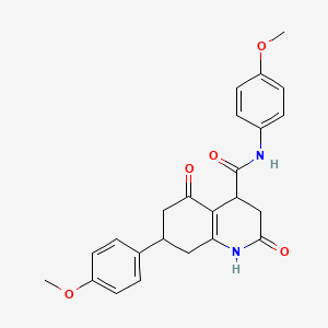 molecular formula C24H24N2O5 B4227789 N,7-bis(4-methoxyphenyl)-2,5-dioxo-1,2,3,4,5,6,7,8-octahydro-4-quinolinecarboxamide 