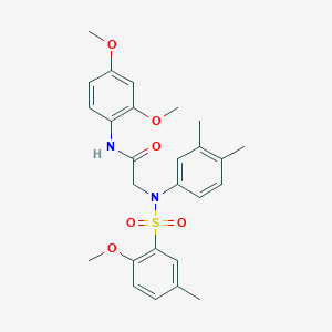 molecular formula C26H30N2O6S B4227807 N~1~-(2,4-dimethoxyphenyl)-N~2~-(3,4-dimethylphenyl)-N~2~-[(2-methoxy-5-methylphenyl)sulfonyl]glycinamide 