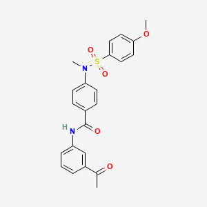 molecular formula C23H22N2O5S B4227812 N-(3-acetylphenyl)-4-[[(4-methoxyphenyl)sulfonyl](methyl)amino]benzamide 