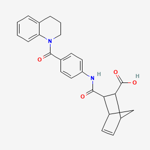 molecular formula C25H24N2O4 B4227816 3-({[4-(3,4-dihydro-1(2H)-quinolinylcarbonyl)phenyl]amino}carbonyl)bicyclo[2.2.1]hept-5-ene-2-carboxylic acid 