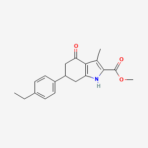 molecular formula C19H21NO3 B4227825 methyl 6-(4-ethylphenyl)-3-methyl-4-oxo-4,5,6,7-tetrahydro-1H-indole-2-carboxylate 