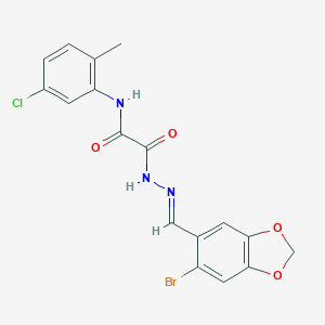 molecular formula C17H13BrClN3O4 B422783 2-{2-[(6-bromo-1,3-benzodioxol-5-yl)methylene]hydrazino}-N-(5-chloro-2-methylphenyl)-2-oxoacetamide 