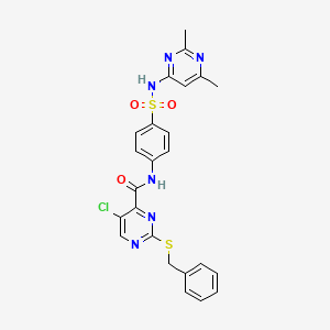 molecular formula C24H21ClN6O3S2 B4227833 2-(benzylthio)-5-chloro-N-(4-{[(2,6-dimethyl-4-pyrimidinyl)amino]sulfonyl}phenyl)-4-pyrimidinecarboxamide 