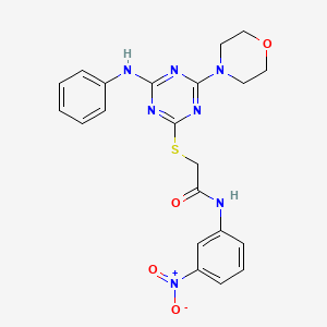 2-{[4-anilino-6-(4-morpholinyl)-1,3,5-triazin-2-yl]thio}-N-(3-nitrophenyl)acetamide