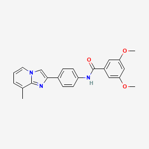 3,5-dimethoxy-N-[4-(8-methylimidazo[1,2-a]pyridin-2-yl)phenyl]benzamide