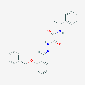 molecular formula C24H23N3O3 B422786 2-{2-[2-(benzyloxy)benzylidene]hydrazino}-2-oxo-N-(1-phenylethyl)acetamide 