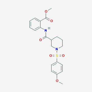 molecular formula C21H24N2O6S B4227891 methyl 2-[({1-[(4-methoxyphenyl)sulfonyl]-3-piperidinyl}carbonyl)amino]benzoate 