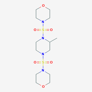 molecular formula C13H26N4O6S2 B4227895 4,4'-[(2-methyl-1,4-piperazinediyl)disulfonyl]dimorpholine 