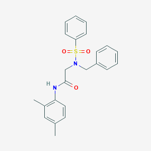 molecular formula C23H24N2O3S B422791 2-[benzyl(phenylsulfonyl)amino]-N-(2,4-dimethylphenyl)acetamide 