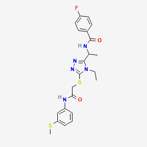 N-(1-{4-ethyl-5-[(2-{[3-(methylthio)phenyl]amino}-2-oxoethyl)thio]-4H-1,2,4-triazol-3-yl}ethyl)-4-fluorobenzamide