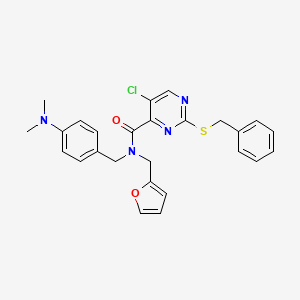 2-(benzylthio)-5-chloro-N-[4-(dimethylamino)benzyl]-N-(2-furylmethyl)-4-pyrimidinecarboxamide