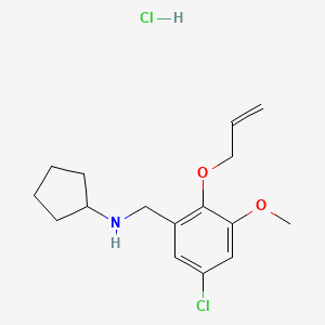 molecular formula C16H23Cl2NO2 B4227945 N-[2-(allyloxy)-5-chloro-3-methoxybenzyl]cyclopentanamine hydrochloride 