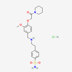 molecular formula C23H32ClN3O5S B4227957 4-[2-({3-methoxy-4-[2-oxo-2-(1-piperidinyl)ethoxy]benzyl}amino)ethyl]benzenesulfonamide hydrochloride 