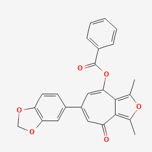 6-(1,3-benzodioxol-5-yl)-1,3-dimethyl-4-oxo-4H-cyclohepta[c]furan-8-yl benzoate