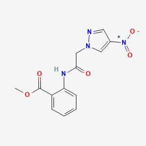 molecular formula C13H12N4O5 B4227969 methyl 2-{[(4-nitro-1H-pyrazol-1-yl)acetyl]amino}benzoate 