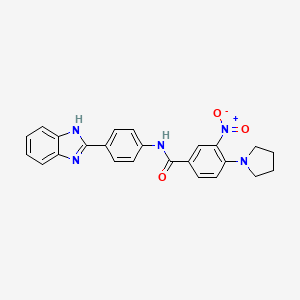 molecular formula C24H21N5O3 B4227982 N-[4-(1H-benzimidazol-2-yl)phenyl]-3-nitro-4-(1-pyrrolidinyl)benzamide 