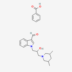 molecular formula C26H32N2O4 B4227990 1-[3-(3,5-dimethyl-1-piperidinyl)-2-hydroxypropyl]-1H-indole-3-carbaldehyde benzoate (salt) 