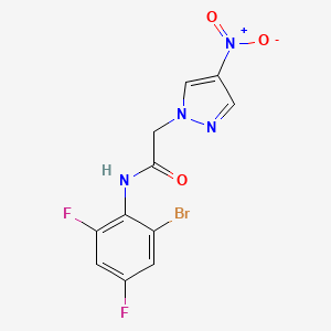 molecular formula C11H7BrF2N4O3 B4228026 N-(2-bromo-4,6-difluorophenyl)-2-(4-nitro-1H-pyrazol-1-yl)acetamide 