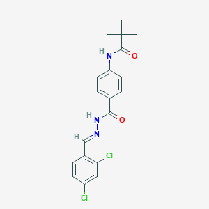 molecular formula C19H19Cl2N3O2 B422803 N-(4-{[2-(2,4-dichlorobenzylidene)hydrazino]carbonyl}phenyl)-2,2-dimethylpropanamide 