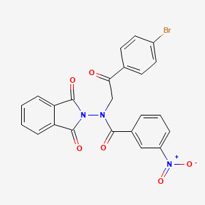molecular formula C23H14BrN3O6 B4228040 N-[2-(4-bromophenyl)-2-oxoethyl]-N-(1,3-dioxo-1,3-dihydro-2H-isoindol-2-yl)-3-nitrobenzamide 