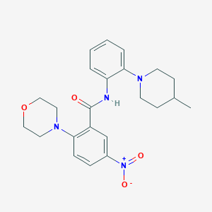 molecular formula C23H28N4O4 B4228052 N-[2-(4-methyl-1-piperidinyl)phenyl]-2-(4-morpholinyl)-5-nitrobenzamide 