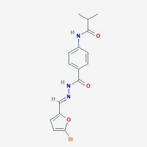 molecular formula C16H16BrN3O3 B422806 N-[4-({2-[(5-bromo-2-furyl)methylene]hydrazino}carbonyl)phenyl]-2-methylpropanamide 