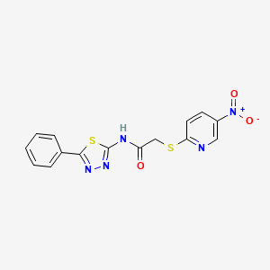 2-[(5-nitro-2-pyridinyl)thio]-N-(5-phenyl-1,3,4-thiadiazol-2-yl)acetamide