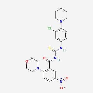 N-({[3-chloro-4-(1-piperidinyl)phenyl]amino}carbonothioyl)-2-(4-morpholinyl)-5-nitrobenzamide