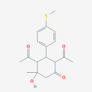 2,4-diacetyl-5-hydroxy-5-methyl-3-[4-(methylthio)phenyl]cyclohexanone