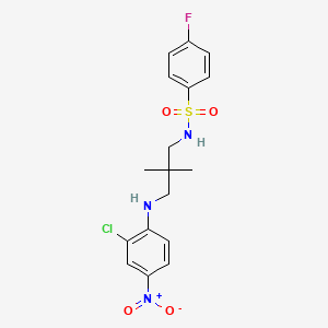 molecular formula C17H19ClFN3O4S B4228103 N-{3-[(2-chloro-4-nitrophenyl)amino]-2,2-dimethylpropyl}-4-fluorobenzenesulfonamide 