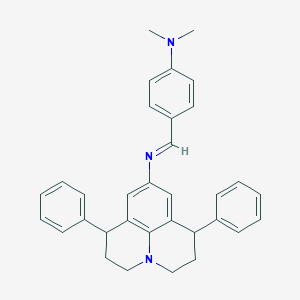 molecular formula C33H33N3 B422811 N-[4-(dimethylamino)benzylidene]-N-(1,7-diphenyl-2,3,6,7-tetrahydro-1H,5H-pyrido[3,2,1-ij]quinolin-9-yl)amine 