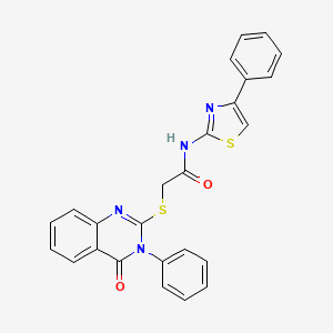 2-[(4-oxo-3-phenyl-3,4-dihydro-2-quinazolinyl)thio]-N-(4-phenyl-1,3-thiazol-2-yl)acetamide