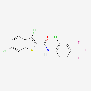 molecular formula C16H7Cl3F3NOS B4228125 3,6-dichloro-N-[2-chloro-4-(trifluoromethyl)phenyl]-1-benzothiophene-2-carboxamide 