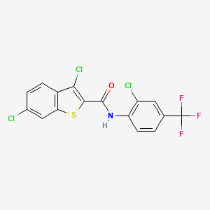 3,6-dichloro-N-[2-chloro-4-(trifluoromethyl)phenyl]-1-benzothiophene-2-carboxamide