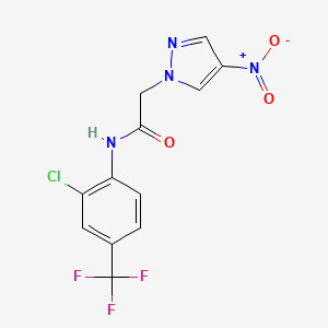 N-[2-chloro-4-(trifluoromethyl)phenyl]-2-(4-nitro-1H-pyrazol-1-yl)acetamide